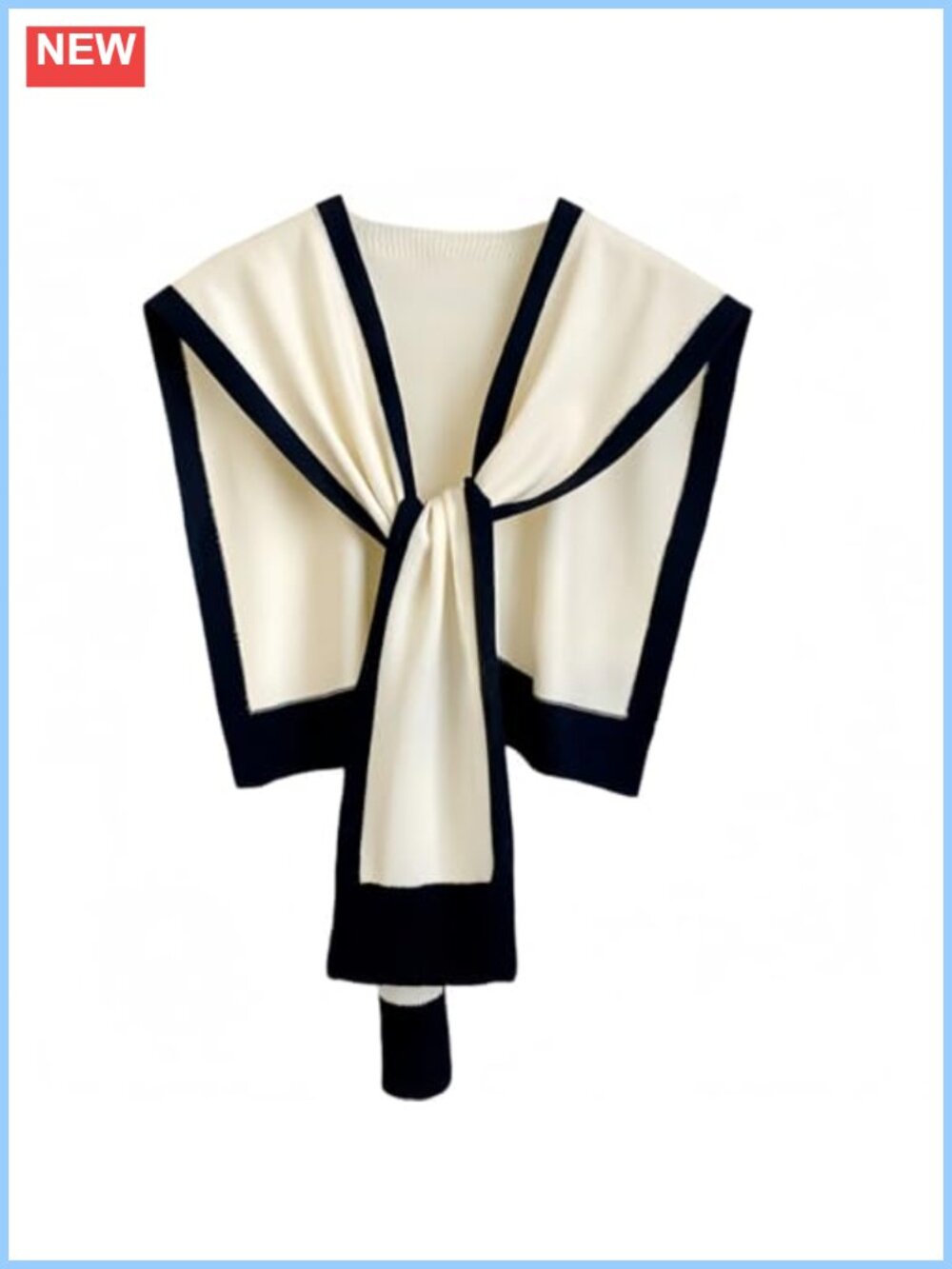 Knitted Sweater Shawl Wrap with Sleeves Striped Poncho Cape for Women